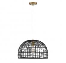 Savoy House M70105BRNB - 1-Light Pendant in Black with Natural Brass Accents