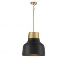 Savoy House M70115MBKNB - 1-Light Pendant in Matte Black with Natural Brass