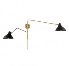 Savoy House M90088MBKNB - 2-Light Wall Sconce in Matte Black with Natural Brass