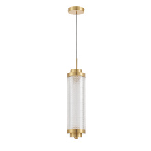 Dainolite PRI-1916LEDP-AGB - 16W Pendant in Aged Brass w/ Clear Acrylic Diffuser