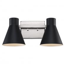 Trans Globe 22382 BK-BN - 2LT VANITY-FLARED SHADE-BK-BN