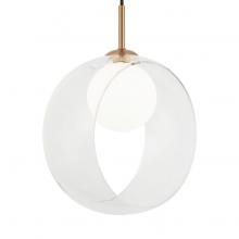 Matteo Lighting C60611AGCL - 1 LT "Delcia" D11.02" Aged Gold + CL Glass Pendant G9 40W