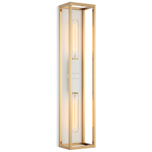 Matteo S15122WHAG - Shadowbox White + Aged Gold Brass Wall Sconce