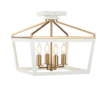 Matteo X67004WHAG - Mavonshire White + Aged Gold Brass Ceiling Mount