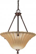 Nuvo 60/2408 - 3-Light Hanging Pendant in Copper Bronze Finish with Champagne Linen Washed Glass and (3) 13W GU24