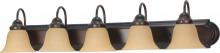 Nuvo 60/3124 - 5-Light 36" Vanity Lighting Fixture in Mahogany Bronze Finish with Champagne Linen Glass and (5)
