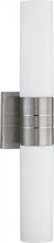 Nuvo 60/3955 - 2-Light Vertical Tubes Wall Sconce in Brushed Nickel Finish with White Glass and (2) 13W GU24 Lamps
