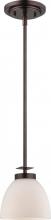 Nuvo 60/5115 - 1-Light Mini Pendant Light in Hazel Bronze Finish with Frosted Glass