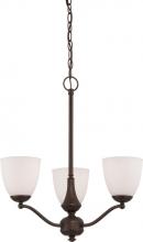 Nuvo 60/5156 - 3-Light Chandelier in Prairie Bronze Finish and Frosted Glass