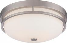 Nuvo 60/5486 - Neval - 2 Light Flush with Satin White Glass - Brushed Nickel Finish