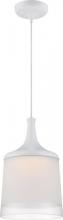 Nuvo 62/492 - Denny - LED Pendant Fixture with Sand Blasted and Clear Glass