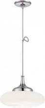 Nuvo 62/696 - Mini Ellipse - LED Pendant with White to Clear Glass