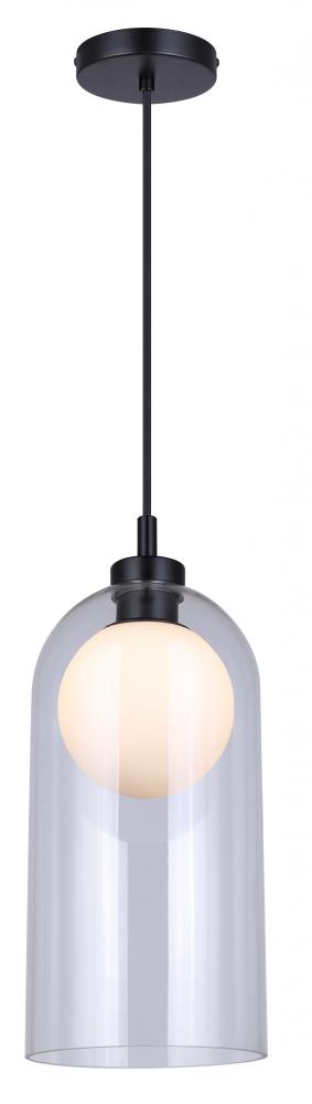 PELIA, MBK Color, 1 Lt Cord Pendant, Clear Glass + Flat Opal Glass, 60W Type C,