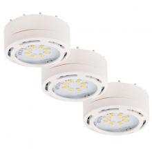 Canarm 3580LED-PL3WHT-C - Undercabinet, 120v Linkable LED Puck Light, White,3 Light Kit,8 LEDs, 3000K, 825Lumens