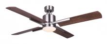 Canarm CF52LOX4BN - LOXLEY BN, Fan 52", 4 Plywood Blades, Weathered Chestnut, 7" Flat Opal Glass, Dual, 1x20W