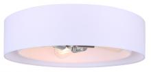 Canarm IFM1148A19BN - LANDRA, 3 Lt Flush Mount, White Fabric Shade, 60W Type A, 19" W x 5.75" H, Easy Connect Inc.