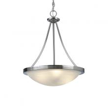 Canarm ICHAN4115BN - Alabaster, 3 Light, 15" Chandelier, Alabaster Glass, 100W Type A