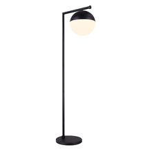 Canarm IFL746A70BK - LEEDS, IFL746A70BK, MBK Color, 1 Lt Floor Lamp, Flat Opal Glass, On-Off Switch on Cord