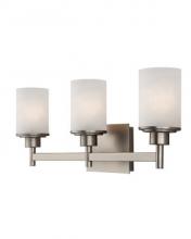 Canarm IVL408A03BN - Lyndi, 3 Lt Vanity, Etched Linen Glass, 100W A19, 22" W x 9 1/4" H x 5 1/8" D