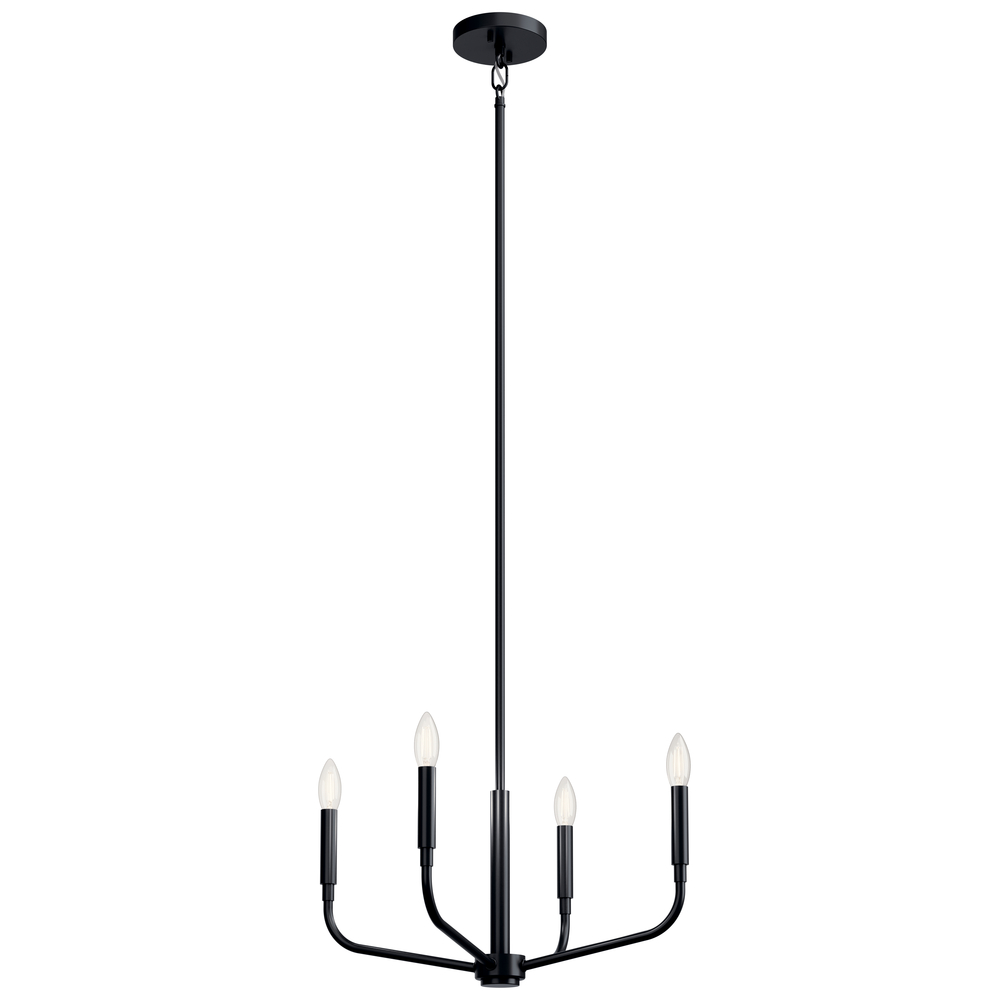 Madden 20 Inch 4 Light Convertible Chandelier in Black