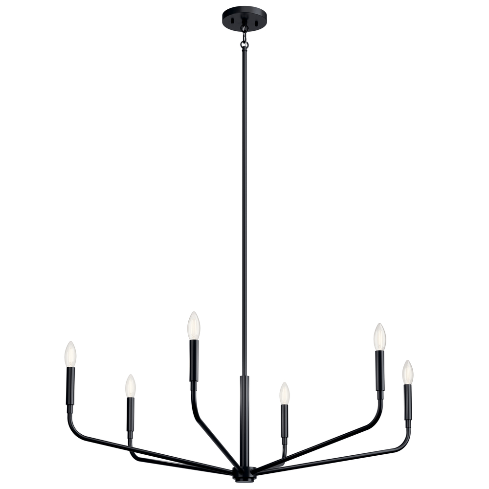 Madden 38 Inch 6 Light Chandelier in Black