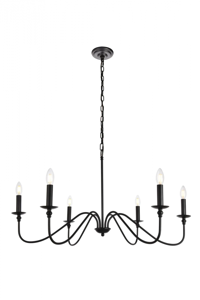 Rohan Collection Chandelier D36 H19 Lt:6 Matte Black Finish