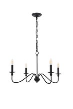 Elegant LD5006D30MB - Rohan 4 Light Matte Black Pendant