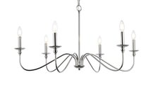 Elegant LD5006D36PN - Rohan 6 Lights Polished Nickel Chandelier