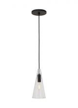 Visual Comfort SLPD280CB-L - Sean Lavin Lustra 1-LT dimmable small accent pendant with nightshade black finish and glass shade