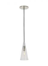 Visual Comfort SLPD280CN - Sean Lavin Lustra 1-light dimmable small accent pendant with polished nickel finish and glass shade