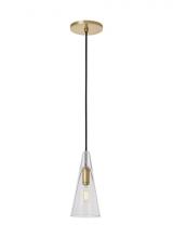 Visual Comfort SLPD281CNB - Sean Lavin Selina 1-light dimmable small accent pendant with natural brass finish and glass shade