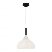 Alora Lighting PD532312MBOP - Belleview 12-in Matte Black/Opal Glass 1 Light Pendant