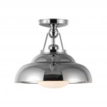 Alora Lighting SF344012PNGO - Palmetto 12-in Polished Nickel/Glossy Opal 1 Light Semi Flush Mount