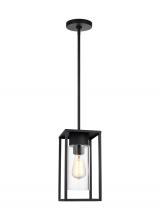 Visual Comfort 6231101EN7-12 - Vado transitional 1-light LED outdoor exterior ceiling hanging pendant lantern in black finish with