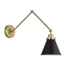 Visual Comfort CW1151MBKBBS - Wellfleet Double Arm Cone Task Sconce