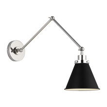 Visual Comfort CW1151MBKPN - Wellfleet Double Arm Cone Task Sconce