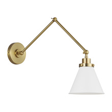 Visual Comfort CW1151MWTBBS - Wellfleet Double Arm Cone Task Sconce