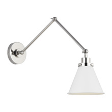 Visual Comfort CW1151MWTPN - Wellfleet Double Arm Cone Task Sconce