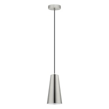 Eglo 201529A - 1 LT Mini Pendant w/ Matte Nickel Finish & Matte Nickel Metal Cone Shaped Shade