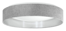 Eglo 202945A - 1 LT LED Ceiling Light w/ Grey w/ Silver Interior Fabric Shade w/ White Acrylic Diffuser