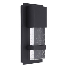 Eglo 202953A - 1 LT Integrated LED Outdoor Wall Light w/ Black Finish & Clear Seeded Glass