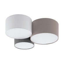 Eglo 203213A - 3 LT Ceiling Light w/ Taupe, White, & Grey Shades