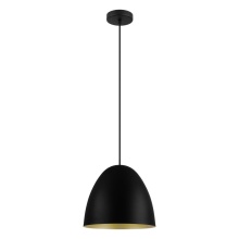 Eglo 204315A - 1 LT Pendant w/ Black Finish & Black & Gold Shade