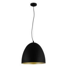 Eglo 204316A - 1 LT Pendant w/ Black Finish & Black & Gold Shade