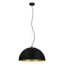 Eglo 204319A - 1 LT Pendant w/ Black Finish & Black w/ Gold Leaf Interior Shade