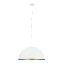 Eglo 204322A - 1 LT Pendant w/ White Finish & White w/ Gold Leaf Interior Shade