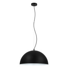Eglo 204324A - 1 LT Pendant w/ Black Finish & Black & White Metal Shade