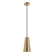 Eglo 204364A - 1 LT Mini Pendant w/ Brushed Gold Finish & Brushed Gold Cone Shaped Metal Shade