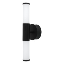 Eglo 204372A - 2 LT Integrated LED Bath/Vanity Light w/ Matte Black Finish & White Glass Shades
