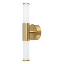 Eglo 204374A - 2 LT Integrated LED Bath/Vanity Light w/ Brushed Gold Finish & White Glass Shades